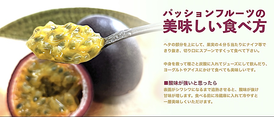 沖縄県産パッションフルーツの美味しい食べから